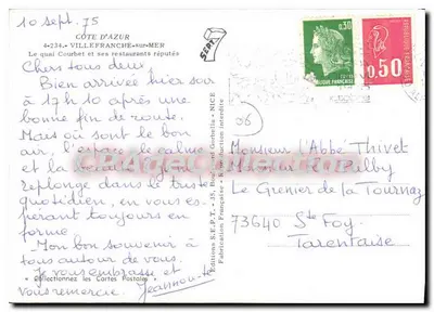 Costa Azul — Villefranche-sur-Mer — Edições S.E.P.T. — Verso