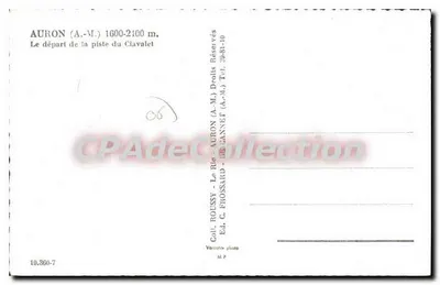 Auron (A.-M.) — O início da pista do Ciavalet — Ed. C. FROSSARD - AURON - LE CANNET — Verso