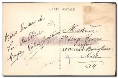 Hotel Bellevue — La Bollène-Vésubie, zomerverblijf op 45 km van Nizza — uitgever L. Gilletta en Cie, n° 1353 bis — Achterkant