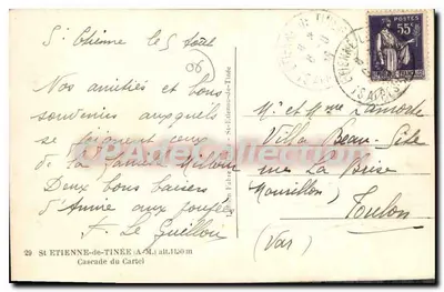 Wodospad Cartel — Saint-Étienne-de-Tinée — wydawca CPADerCollection — Rewers