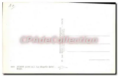 Auron (1.000 m.) — A Capela de São Érige — Edições La Cigogne, Nice — Verso