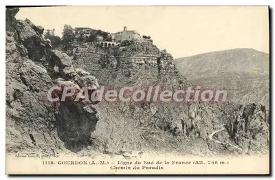 Gourdon (A.-M.) — Linha do Sul da França (Alt. 758 m.) — Caminho do Paraíso — Edição Giletta, n° 1118