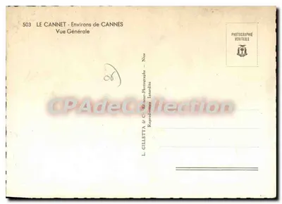 Le Cannet - Umgebung von Cannes — Allgemeiner Blick — L. Gilletta & Cie, Nice — Rückseite
