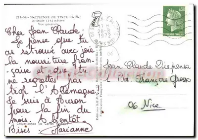 Saint-Étienne-de-Tinée — Ogólny widok — Wydawnictwo S.E.P.F. nr 211-68 — Rewers