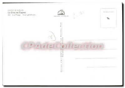 Côte d'Azur — Le Cros de Cagnes — Vista geral — Éditions d'Art Montluç, Nice — Verso