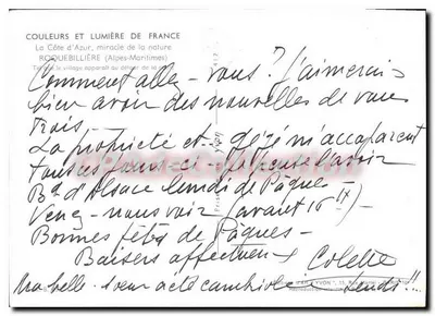 Roquebillière (Alpes-Maritimes) — widok wioski z zakrętu drogi — wydawca 'Lyon' n°417 — Rewers