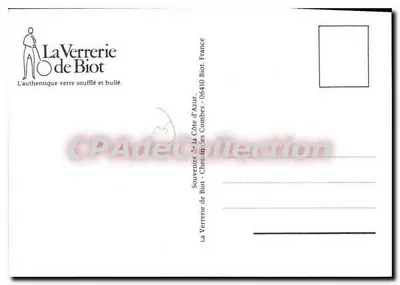 La Verrerie de Biot — La Côte d'Azur — wydawca La Verrerie de Biot — Rewers