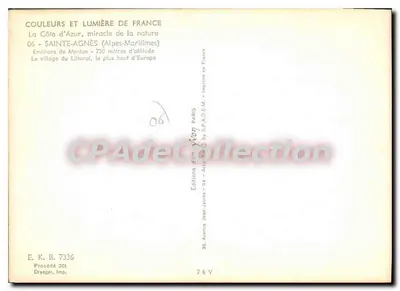 Sainte-Agnès — wiejski wybrzeżny zamek, 750 metrów nad poziomem morza — Éditions Jean-Jaurès — Rewers