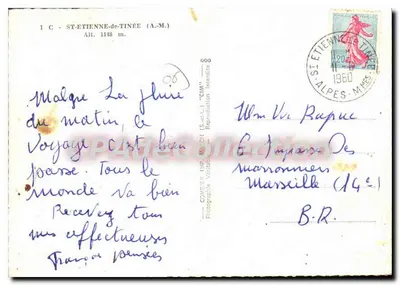 St-Étienne-de-Tinée — widok panoramiczny i szczegóły wsi — Alpy Marny — Rewers