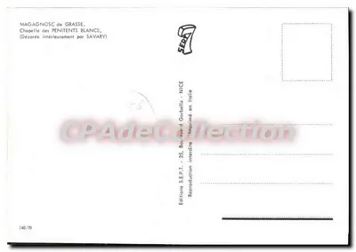 Magagnosc de Grasse — Klasztor Penitentów Biali — Wydawnictwo S.E.P.T. n°140/70 — Rewers