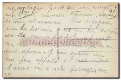 ALGER — Odlot statku « Duc d'Aumale » do Francji — CAP — Rewers