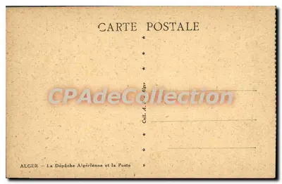 Hotel GIZANDE — Algieria — wydawca La Dépêche Algérienne i Poczta — Rewers