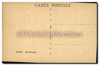 Widok ulicy Michelet w Alzirze — wydawca CP F. Alger, numer serii nieczytelny — Rewers