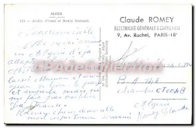 La Cigogne — Widok budynku i ogrodu — Wydawnictwo Alger — Rewers