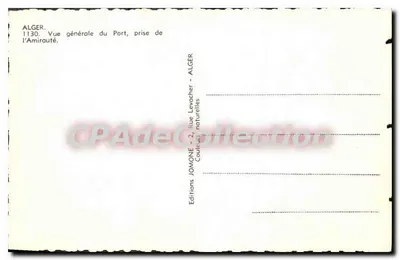 Algérie — Ogólny widok portu, z punktu widzenia Admiralicji — Wydawnictwo JOMONE — Rewers