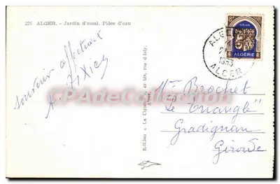 Algérie - Ogród doświadczalny. Woda — Wydawnictwo La Cigale, 49 bis, ulica d'Isly, Algier — Rewers