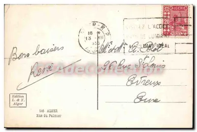 Dwóch mężczyzn z chustami marszujących po uliczce — Algérie — Wydawnictwo L. & Y. Alger — Rewers