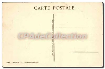 Alger — De Grote Moskee — Uitgave Horizons de France, A. Bougnaut — Achterkant