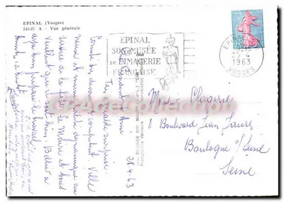 Epinal (Vosges) — Widok ogólny — Spółdzielnia Francuskiej Grafiki — Rewers