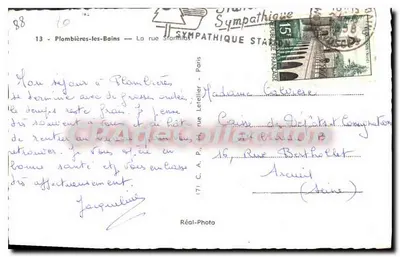 Plombières-les-Bains — A rua Stanislas — Réal-Photo — Verso