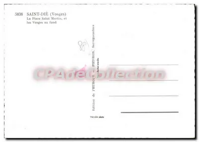 Saint-Dié (Vosges) — Plac Saint-Martin i Vosgi w tle — Wydawnictwo Europejskie, Pietrion — Rewers