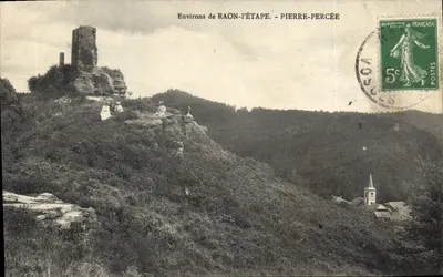 Pierre-Percée — ruínas sobre rocha — editor não identificado