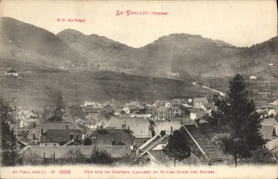 Le Thillot (Vosges) — Vista do Castelo Lambert e Igreja Nossa Senhora das Neves — Ad. Weick, Saint-Dié, N° 10842