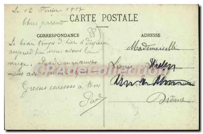 Bruyères-en-Vosges — Visão geral, tirada da Héledraye — Edição Guerre-Briol, Bruyères — Verso