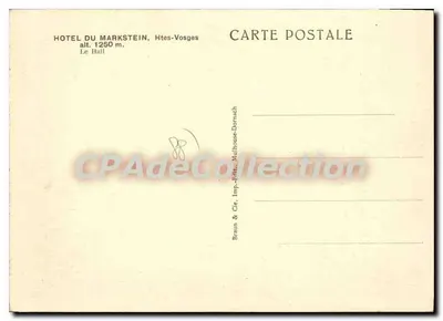 Hala hotelu Markstein — Wysokie Vosgi — Braun & Cie, Mulhouse-Dornach — Rewers