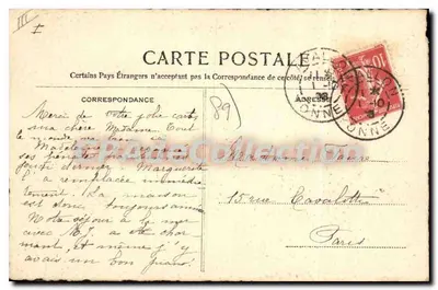 Uitzicht op Avallon, op de Rivière du Cousin (18e eeuw) — Antieke ansichtkaart de Collection — Achterkant