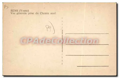 Sens (Yonne) — Vista generale presa dal Chemin neuf — Héloïse Gravault, Combier & Macon — Verso