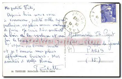 Tonnere - Notre-Dame - Plac Central — wydawca C.A.P. n°89 — Rewers