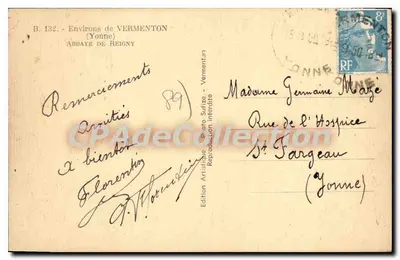 Abbaye de Reigny — Otoczenie Verméton — Wydawnictwo Artystyczne HS — Rewers