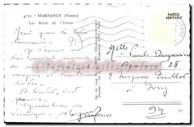 Brzegi Yony — Marsangy (Yonne) — Éd. de Luxe MIGNON — Rewers