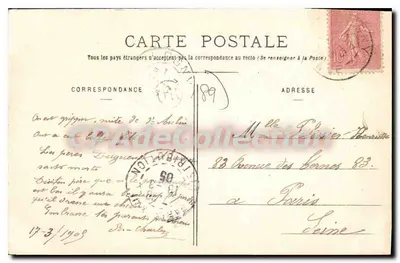 Flogny - O Castelo — CPAdeCollection, número não visível — Verso