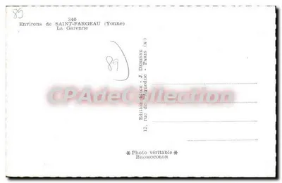 La Garenne — Obrzeża Saint-Fargeau (Yonne) — Wydawnictwo J. DEREENE - Paryż — Rewers