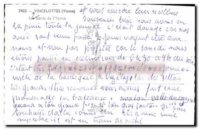 Le Bellio — Widok brzegów Yonne — Wydawnictwo Mignon — Rewers