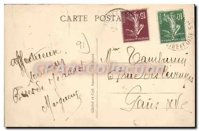 Étampes — Vista Geral tirada de Saint-Pierre — Editor G. Chiché & Cie, n° 612 — Verso