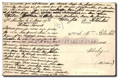 클리시 — 1910년 1월 홍수 — 바크 드 아니에르 거리 — 뒷면