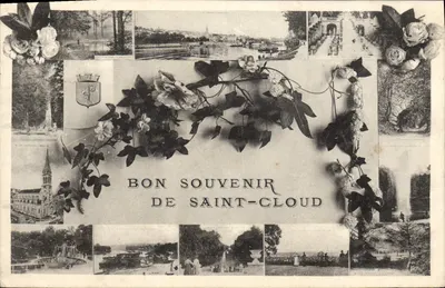 Saint-Cloud — Bon souvenir de Saint-Cloud — Carte postale décorative