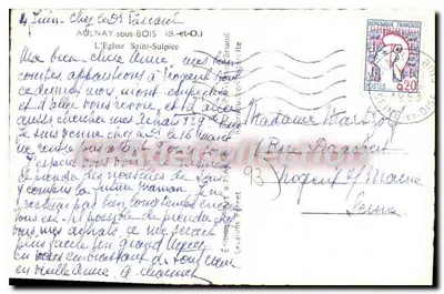 Igreja de Saint-Sulpice — Aulnay-sous-Bois (S.-et-O.) — CPAdeCollection — Verso