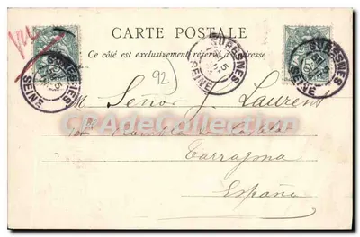 Suresnes — Île de la Folie, vista desde el Puente — editor C. L. C. n° 43 — Reverso