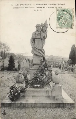 Le Bourget — Monumento a Amédée Roland, Comandante dos Francs-Tireurs da Imprensa em 1870 — C.L.C.