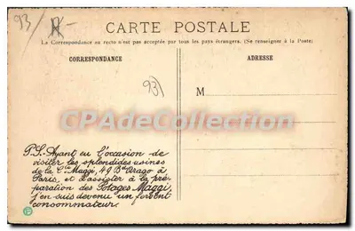 Seine-et-Oise — A Gruta dos Banhos no Castelo de Raincy — Editor: F. Manteau, Paris, n°88 — Verso