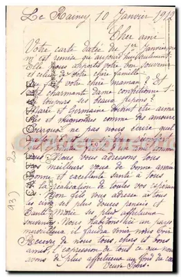LE RAINCY — A Igreja e a área de água — Edit. Caillier, especialidades de primeiro escolha, Villemomble — Verso