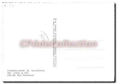 ST-DENIS-sur-SEINE — Widok na Urząd Miasta — Wydawca CIMACON — Rewers