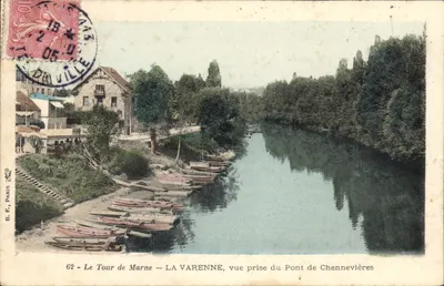 Le Tour de Marne — LA VARENNE, vista tirada do Pont de Chennevières — B. F., Paris