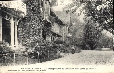 Saint-Mandé — Perspectiva do Pavilhão das Águas e Florestas — Mlle Laurian, édit 2 bis, rue Armand-Carrel, St-Mandé