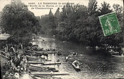 As margens da Marne e as Ilhas no Portão de Chennevières — La Varenne St-Hilaire — E. M. — n° 3996
