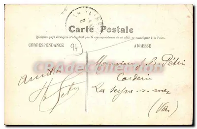 Charenton — Tramway — Editora F. Legrand, n° 94 — Verso